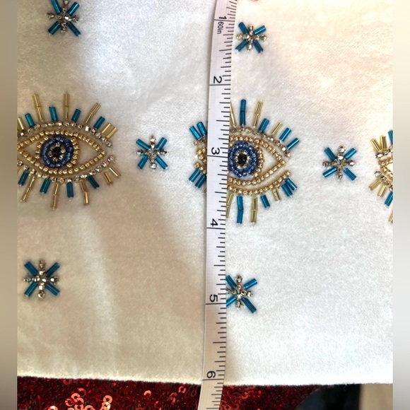 👁️MADE IN INDIA Handcrafted Embellished Embroidered Eye Design Clutch👁️-NWT - Picture 12 of 14